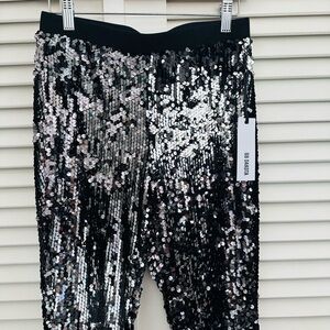 BB Dakota Black/Silver Sequin Leggings
